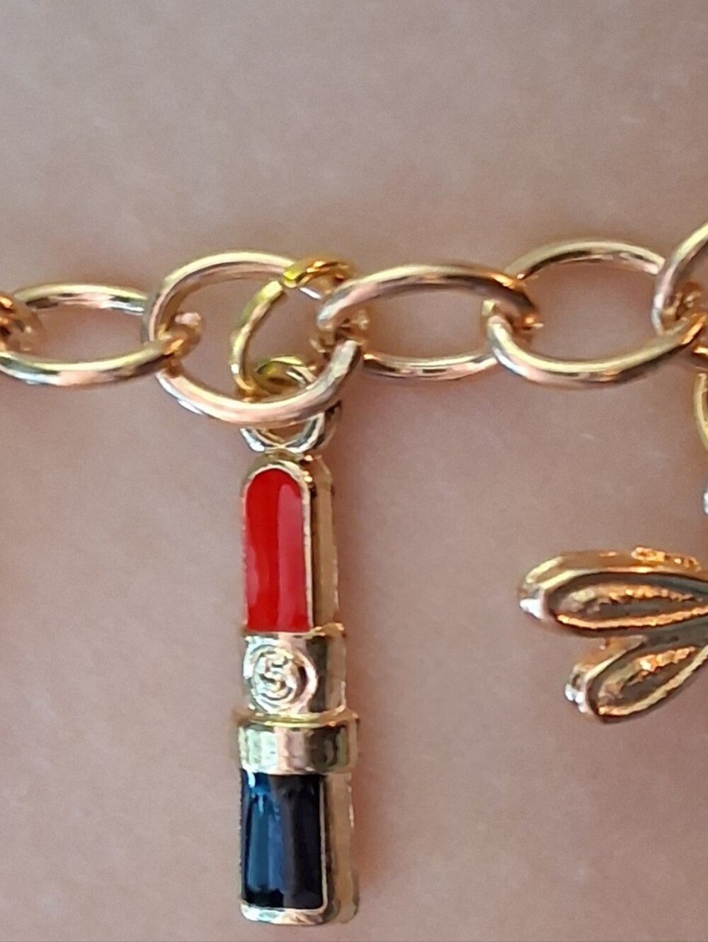 Gold-Tone Charm Bracelet with Multicolor Enamel Accents - Picture 7 of 10